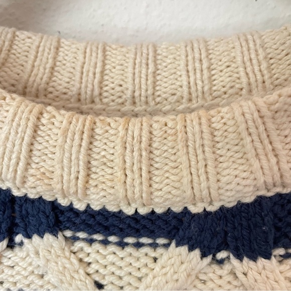 Madewell Cable-Knit Oversized Sweater in Stripe XXS - Picture 5 of 9